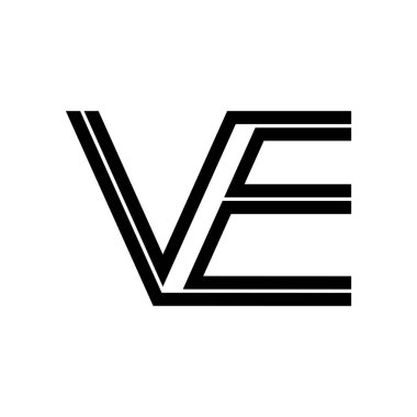VE harfi logo vektör illüstrasyon tasarımı