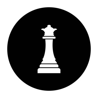 Satranç kraliçesi logo vektör illüstrasyon tasarımı