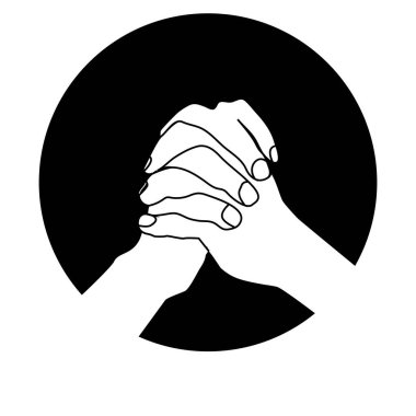 templet tasarım logosu dua ederken ellerin gösterimi