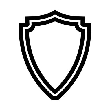 shield icon element with two lines, the outer line is thicker illustration design