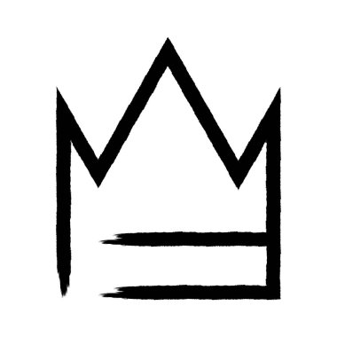 crown icon element with textured grounge illustration design