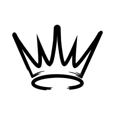 crown icon element with textured grounge illustration design