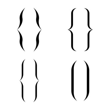 Simge Hazırla. Parantez, Kıvırcık, Parantez Çizim Tasarımı