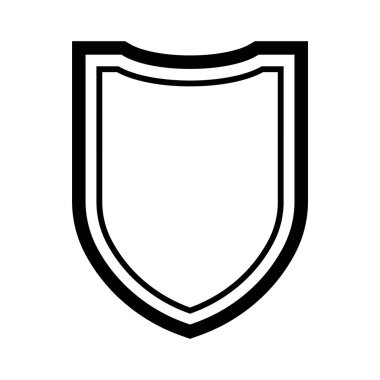 Çerçeve çizgisi çizimine sahip kalkan çizgi simgesi