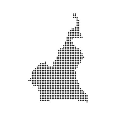 Kamerun haritası simgesi, Afrika kıtasının illüstrasyon tasarımı