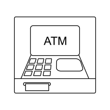 ATM makine simgesi, otomatik veznedar illüstrasyon tasarımı