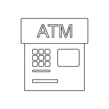 ATM makine simgesi, otomatik veznedar illüstrasyon tasarımı