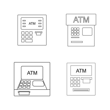 ATM makine simgesi, otomatik veznedar illüstrasyon tasarımı