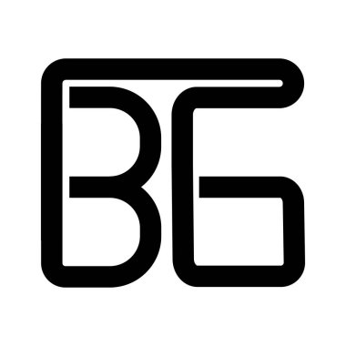 harf BG logosu, alfabe logo harfleri B ve G illüstrasyon tasarımı