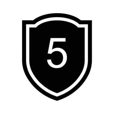 Kalkan illüstrasyonunda 5 sayısının dizayn simgesi