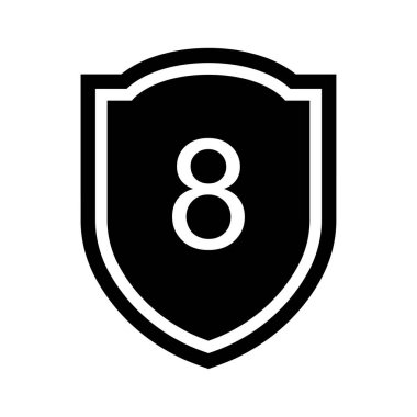 Kalkan illüstrasyonunda 8 sayısının dizayn simgesi