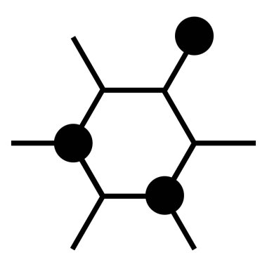 Altıgen bacaklı molekül simgesi çizimi
