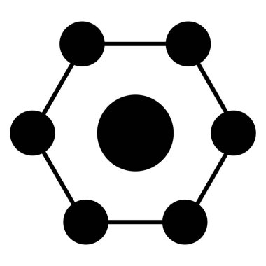Altıgen bacaklı molekül simgesi çizimi