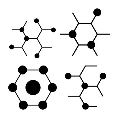 Altıgen bacaklı molekül simgesi çizimi