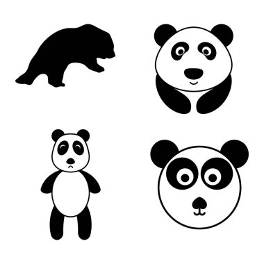panda hayvan simgesi çizimi