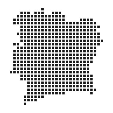 Fildişi Sahili ülke haritası simgesi ayrıntılı tasarımı