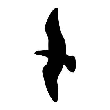 Uçan Kuş Silueti Simge vektör illüstrasyon tasarımı