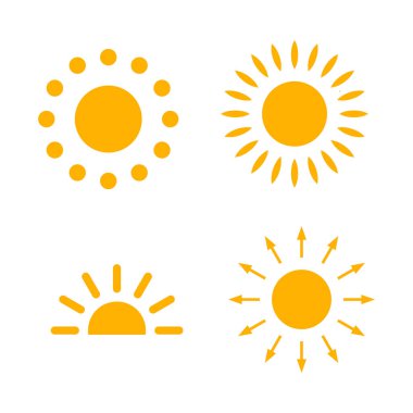 Güneş ikonu basit illüstrasyon tasarımı