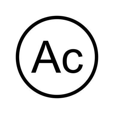 periyodik element simgesi aktinyum atom çizimi tasarımı