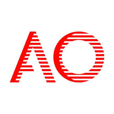 ao letter logo illüstrasyon tasarımı
