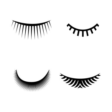 kirpik simgesi basit illüstrasyon tasarımı