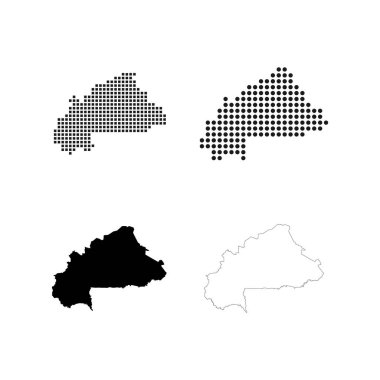Burkina Faso ülke haritası illüstrasyon tasarımı