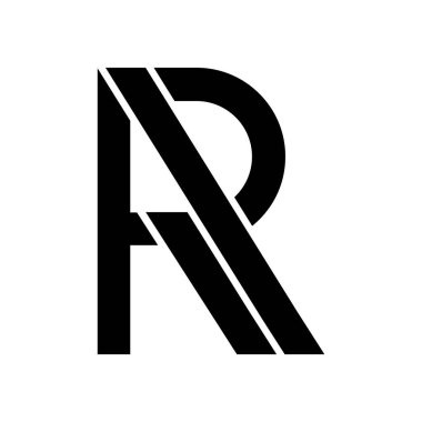 Basit ar harfi logo illüstrasyon tasarımı