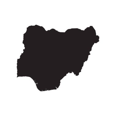 Nijerya ülke ikon haritası çizimi tasarımı