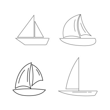 Basit yelkenli ikonu resimleme tasarımı