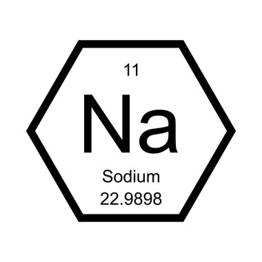 Periyodik tablo sodyum illüstrasyon tasarımının simge kimyasal elementleri
