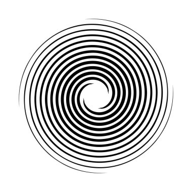 Eş merkezli dairesel çizgileri olan siyah beyaz bir spiral girdap benzeri bir optik illüzyon yaratıyor. Eş merkezli dairesel çizgileri olan beyaz bir spiral girdap benzeri bir optik illüzyon yaratıyor. Temiz.