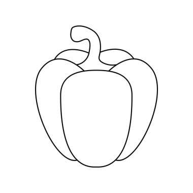 Paprika meyve ikonu resimleme tasarımı