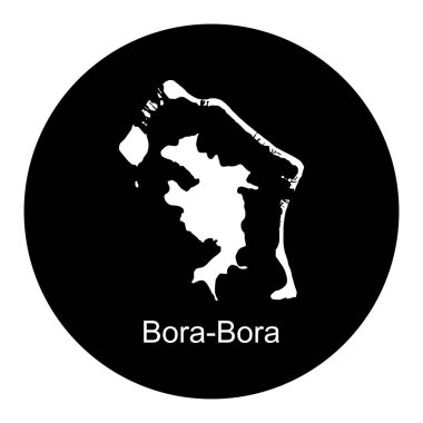 Bora Bora island map icon illustration design clipart