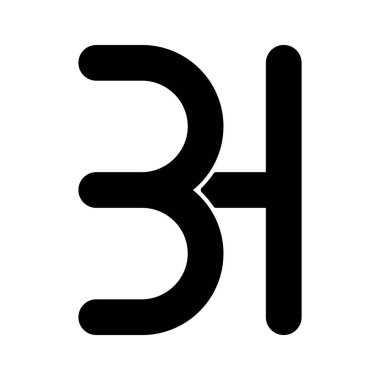 Basit bir BH harfi logo çizimi tasarımı