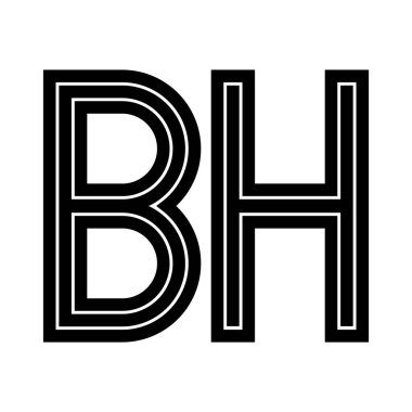 Basit bir BH harfi logo çizimi tasarımı