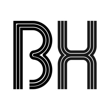 Basit bir BH harfi logo çizimi tasarımı
