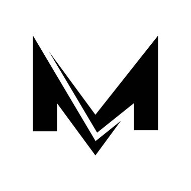 M harfi güç logosu, eşsiz illüstrasyon tasarımı