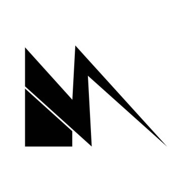 M harfi güç logosu, eşsiz illüstrasyon tasarımı