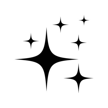 Düz beyaz arka plana karşı çoklu siyah parıltılı sembollerin grafik tasarımı. Semboller simetrik ve yayıcı bir etkisi var..