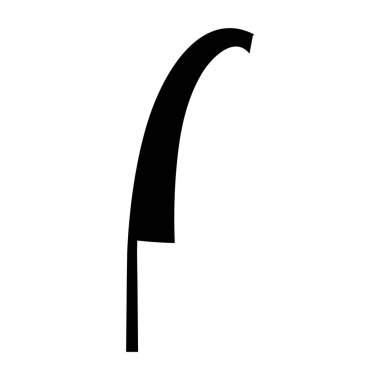 Bir bayrağın siyah beyaz grafiği. Görüntü basit, düz bir tasarım.