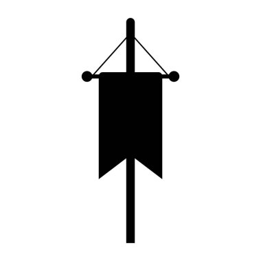 Bir bayrağın siyah beyaz grafiği. Görüntü basit, düz bir tasarım.