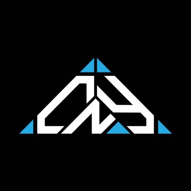 NY harf logosu yaratıcı tasarım vektör grafik, CNY basit ve modern logo üçgen şeklinde.