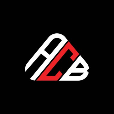 ACB letter logo creative design with vector graphic, ACB simple and modern logo in triangle shape.