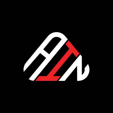 AIN harf logosu yaratıcı tasarım vektör grafik, AIN basit ve modern logo üçgen şeklinde.