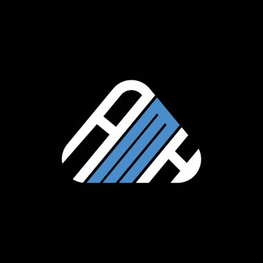 AMH letter logo creative design with vector graphic, AMH simple and modern logo in triangle shape.