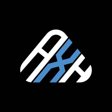 AXH harf logosu yaratıcı tasarım vektör grafik, AXH basit ve modern logo üçgen şeklinde.