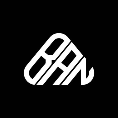 BAN harf logosu yaratıcı tasarım vektör grafik, BAN basit ve modern logo yuvarlak üçgen şeklinde.