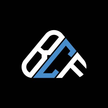 BCF harf logosu tasarımı vektör grafiği, BCF basit ve modern logosu yuvarlak üçgen şeklinde.