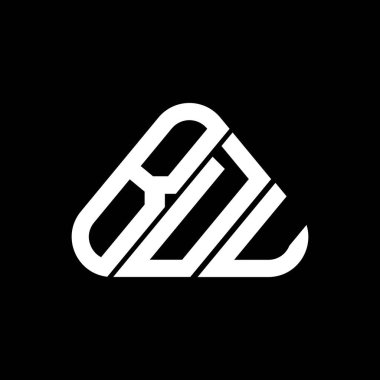 BDU harf logosu tasarımı vektör grafik, BDU basit ve modern logo yuvarlak üçgen şeklinde.