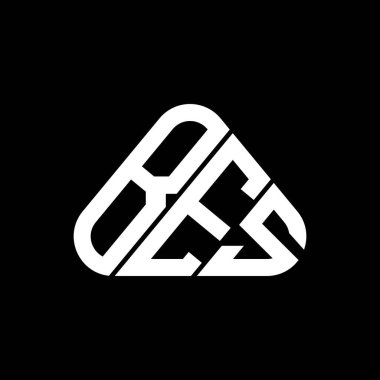 BES harfi yaratıcı logo tasarımı vektör grafik, BES basit ve modern logo yuvarlak üçgen şeklinde.